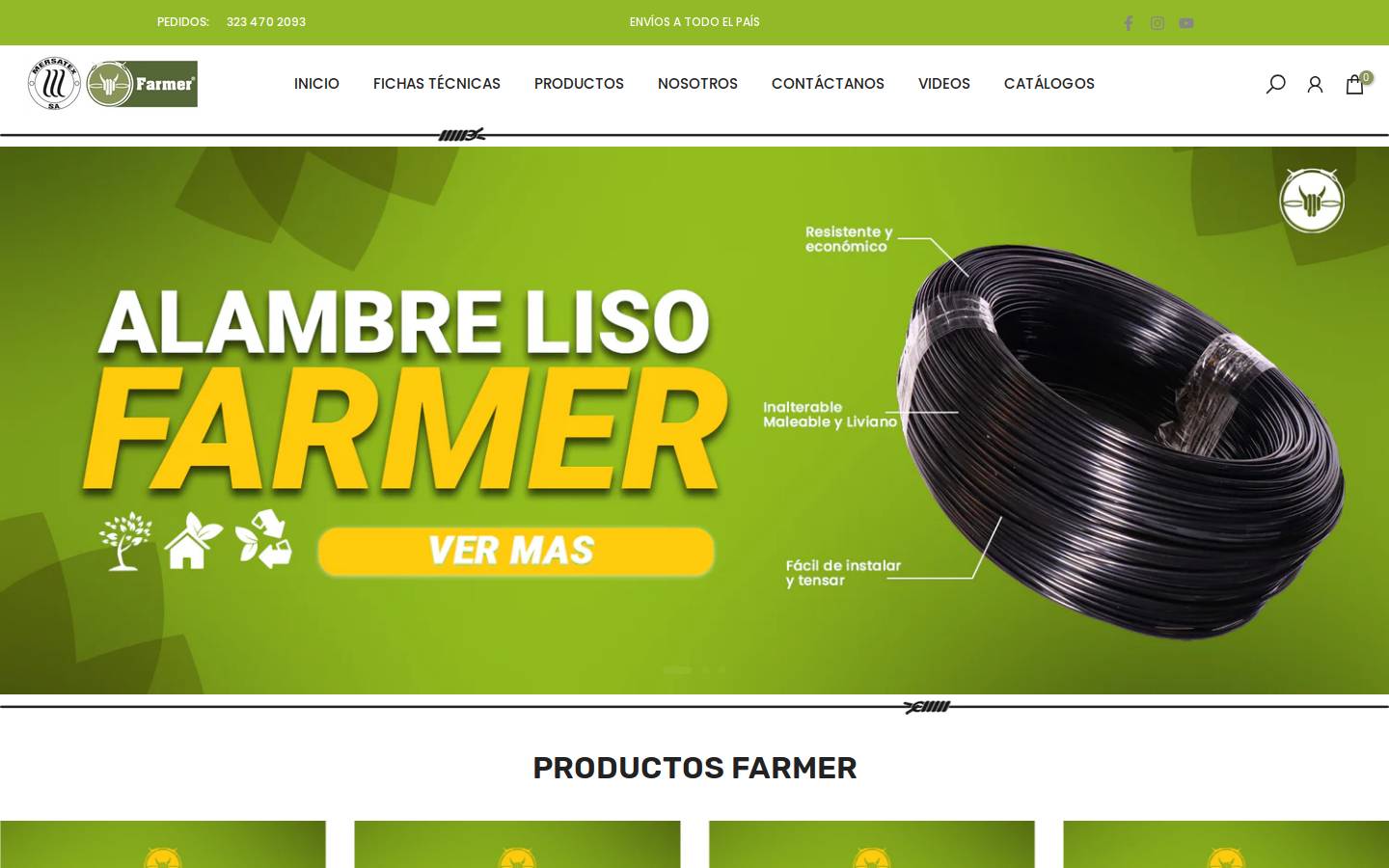 alambresfarmer.com homepage screenshot