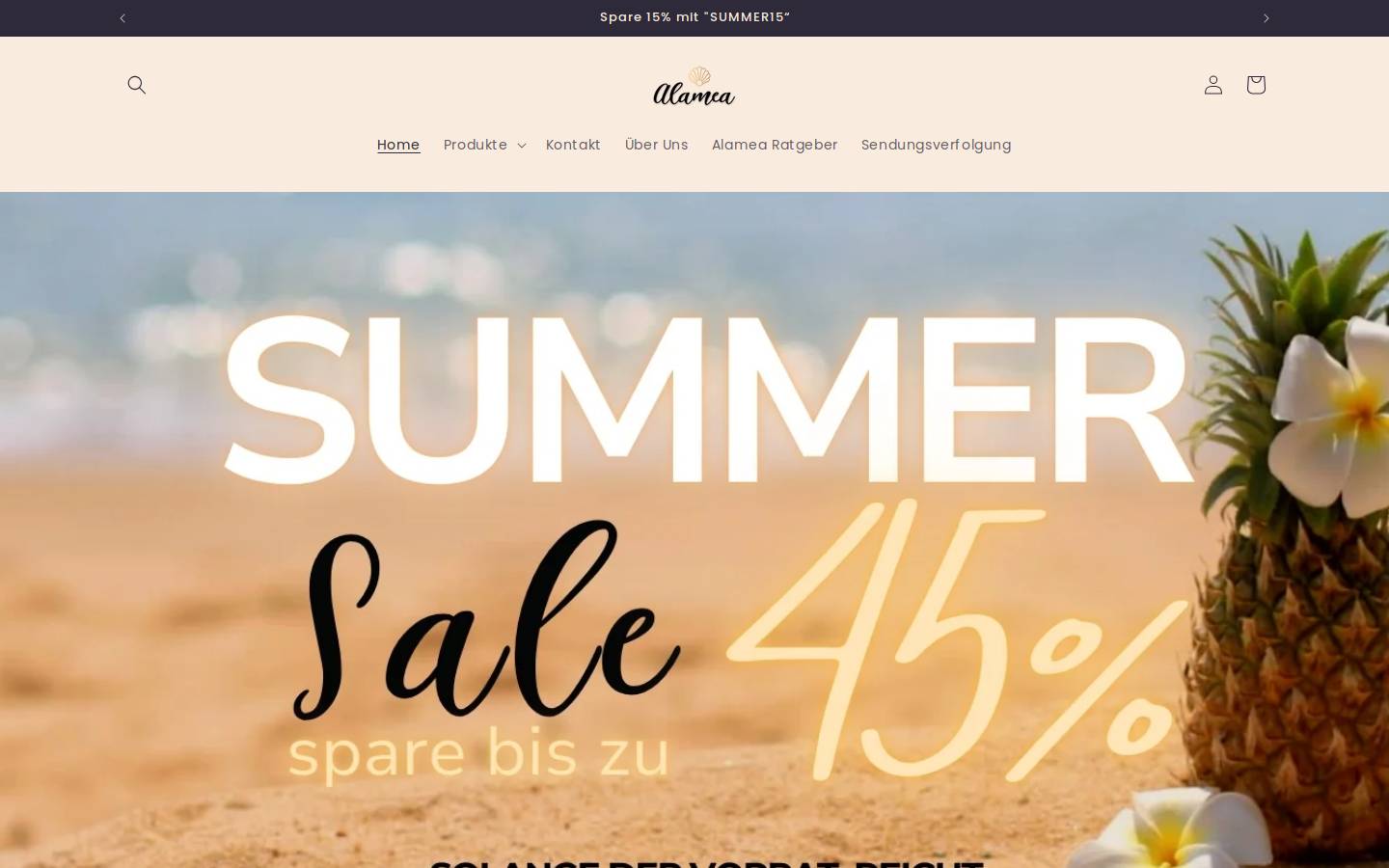 Alamea Shop homepage screenshot