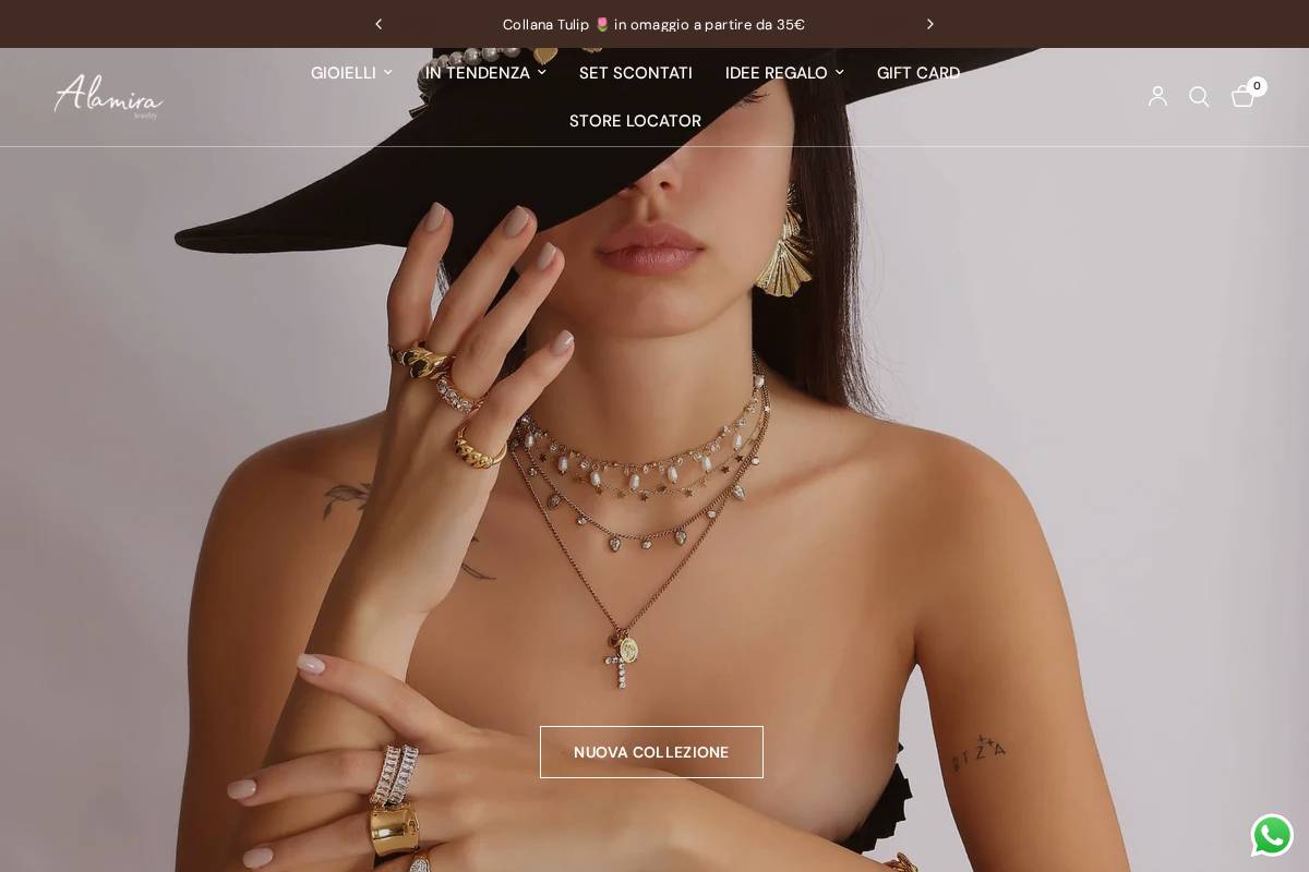 Alamira Jewelry homepage screenshot