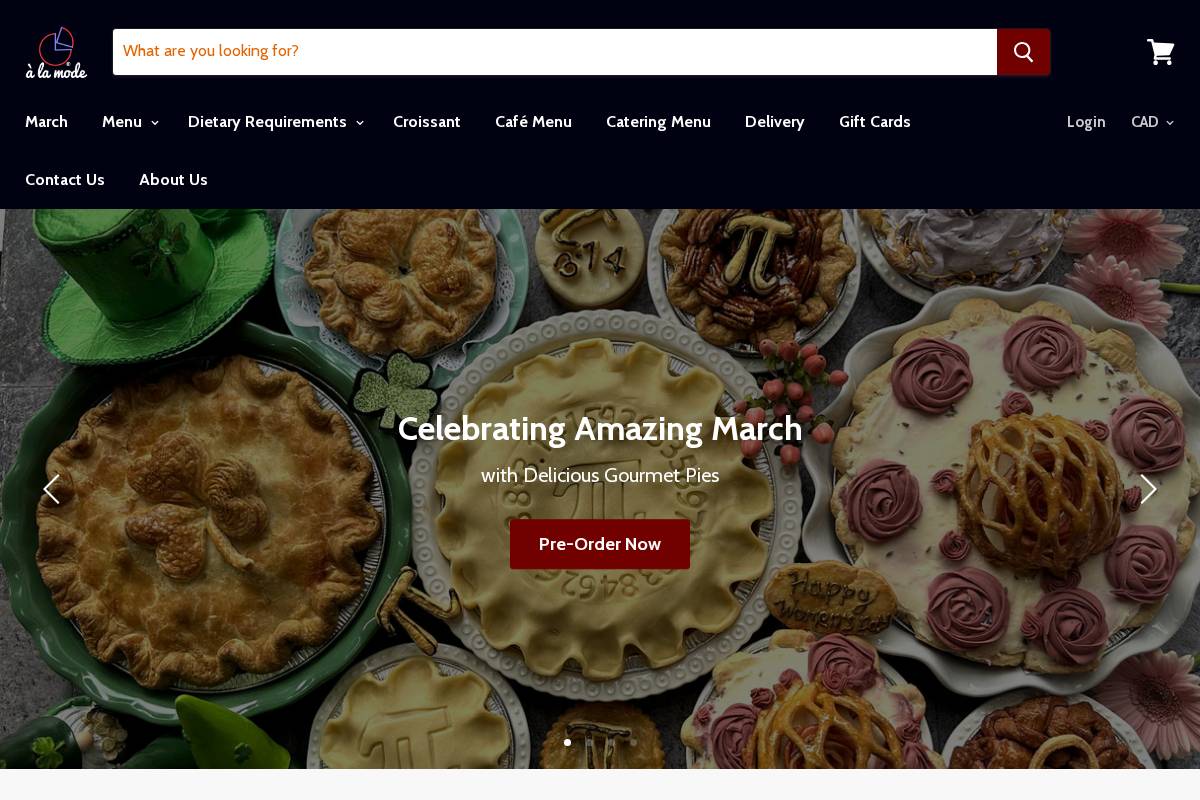 alamodepie.com homepage screenshot