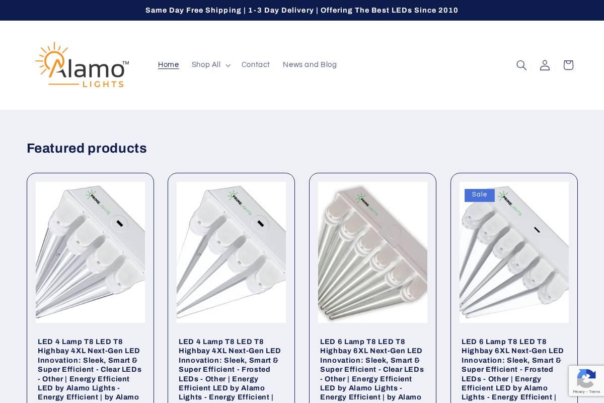 alamolights.com homepage screenshot