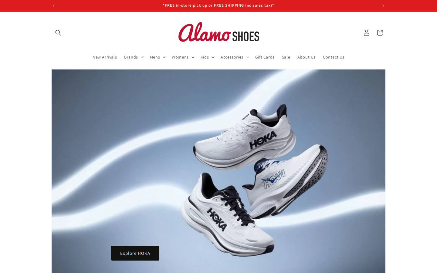 alamoshoes.com homepage screenshot