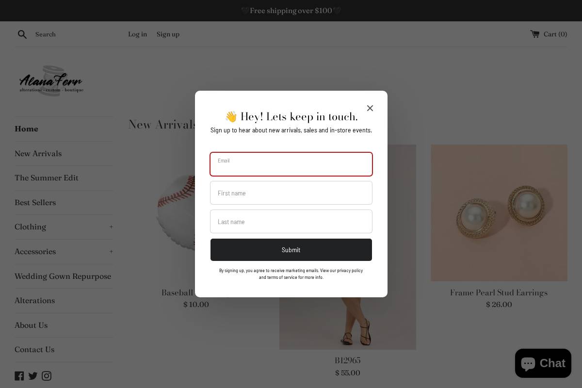 alanaferr.com homepage screenshot