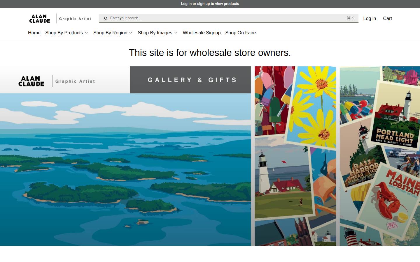 alanclaudewholesale.com homepage screenshot