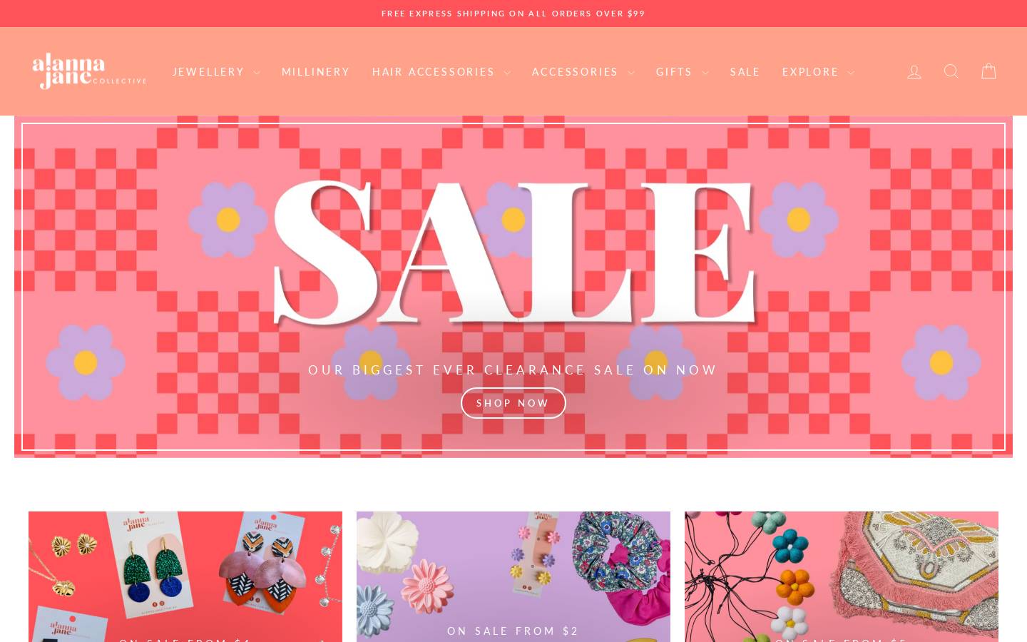 alannajane.com.au homepage screenshot