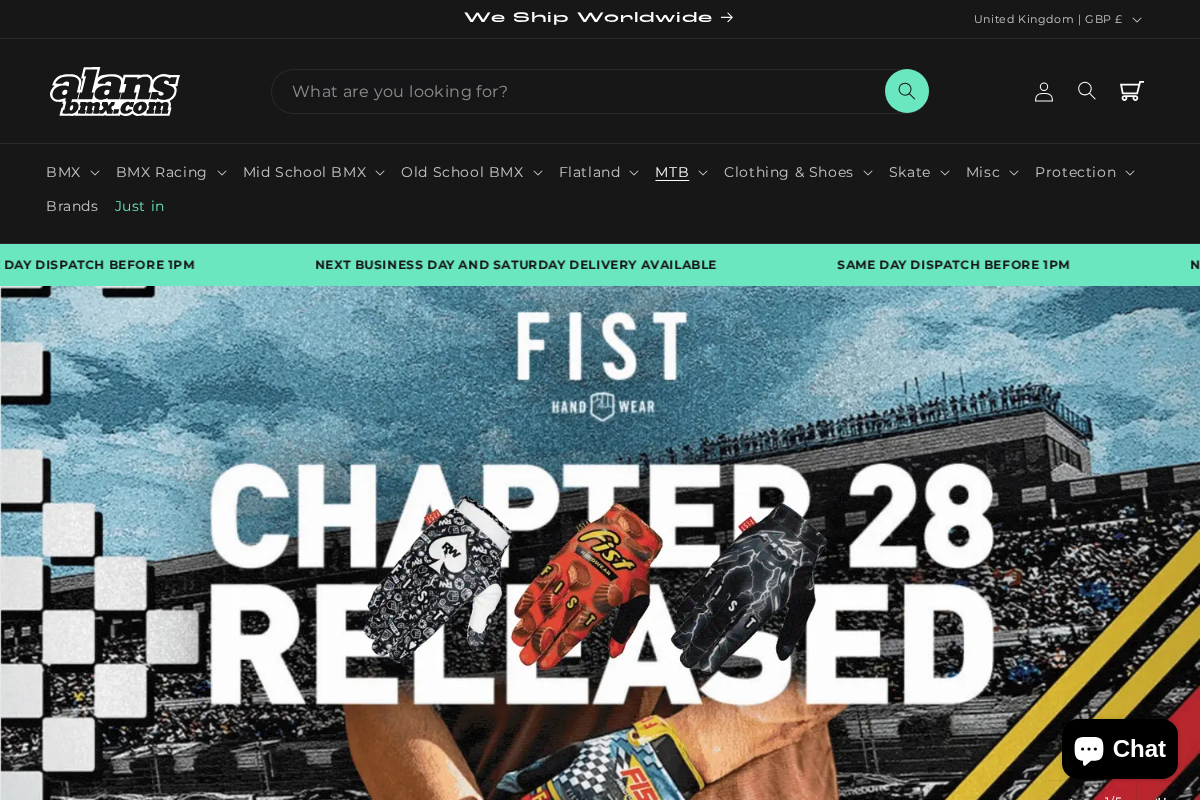 Alans BMX homepage screenshot