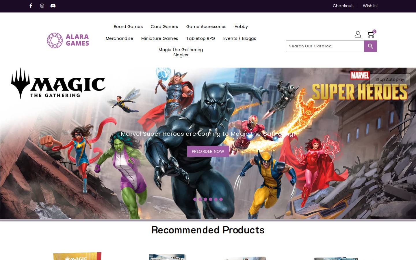 alaragames.se homepage screenshot