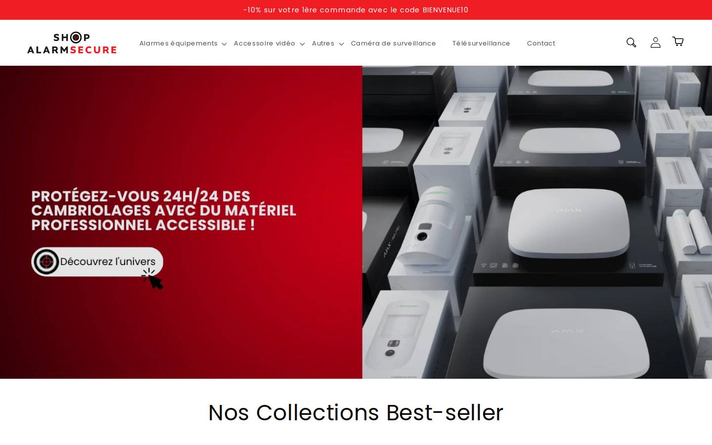 alarmsecureshop.fr homepage screenshot