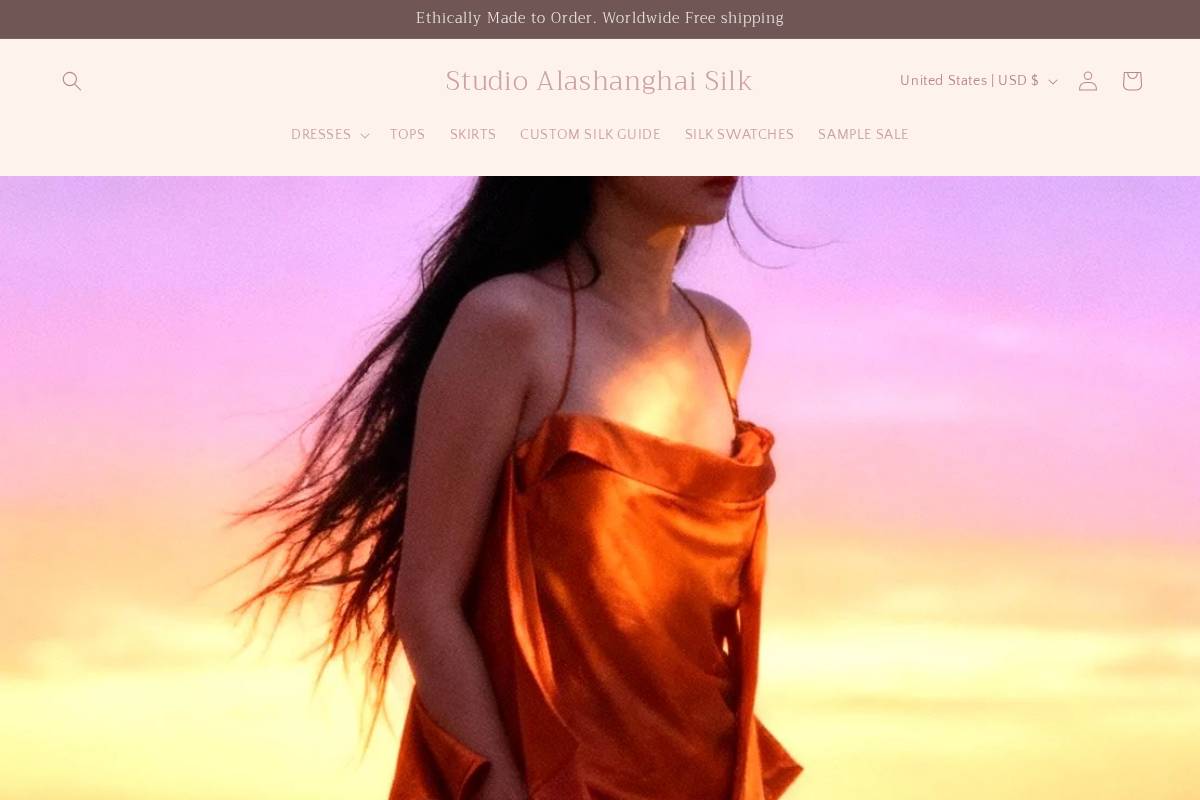 Alashanghaisilk homepage screenshot