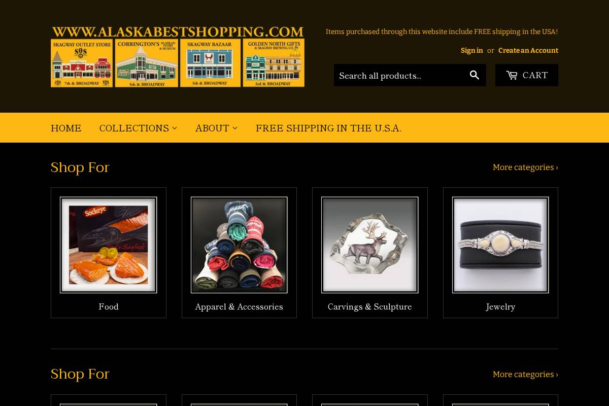 alaskabestshopping.com homepage screenshot