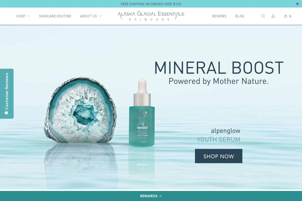 alaskaglacial.com homepage screenshot