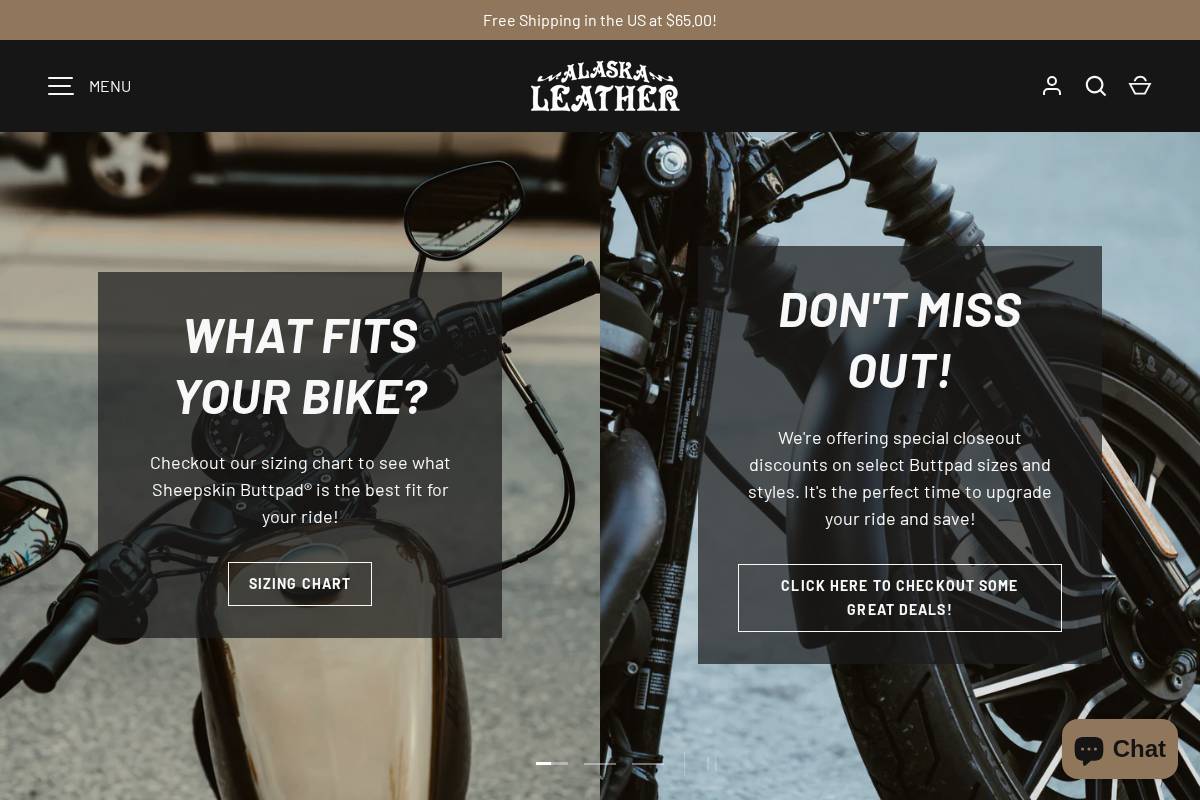 Alaska Fur & Leather homepage screenshot