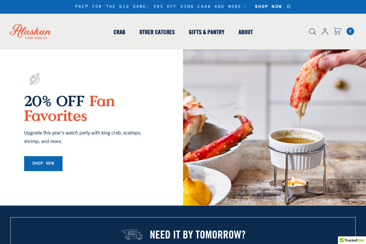 kingcrabandseafood homepage screenshot
