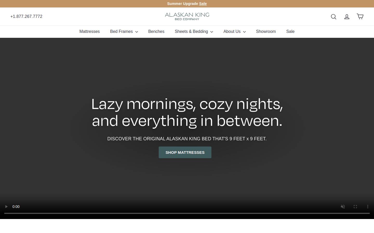 alaskankingmattress.com homepage screenshot