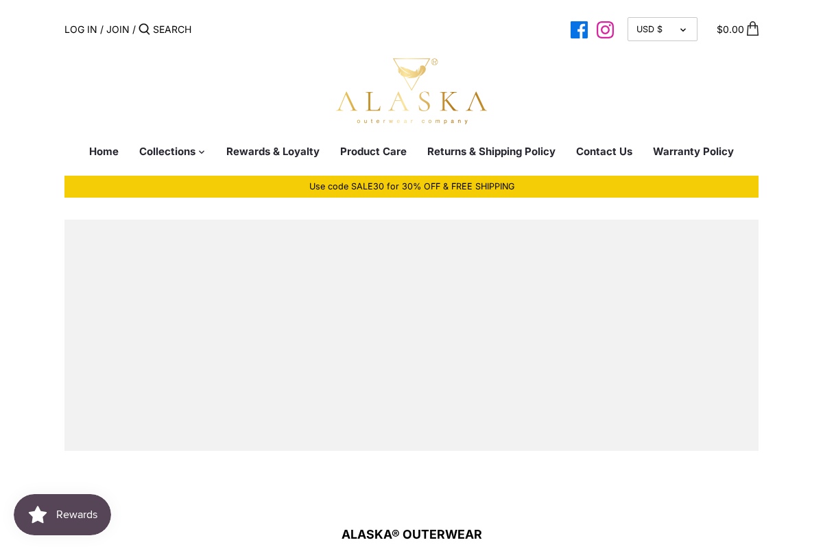 Alaska® Outerwear Company homepage screenshot