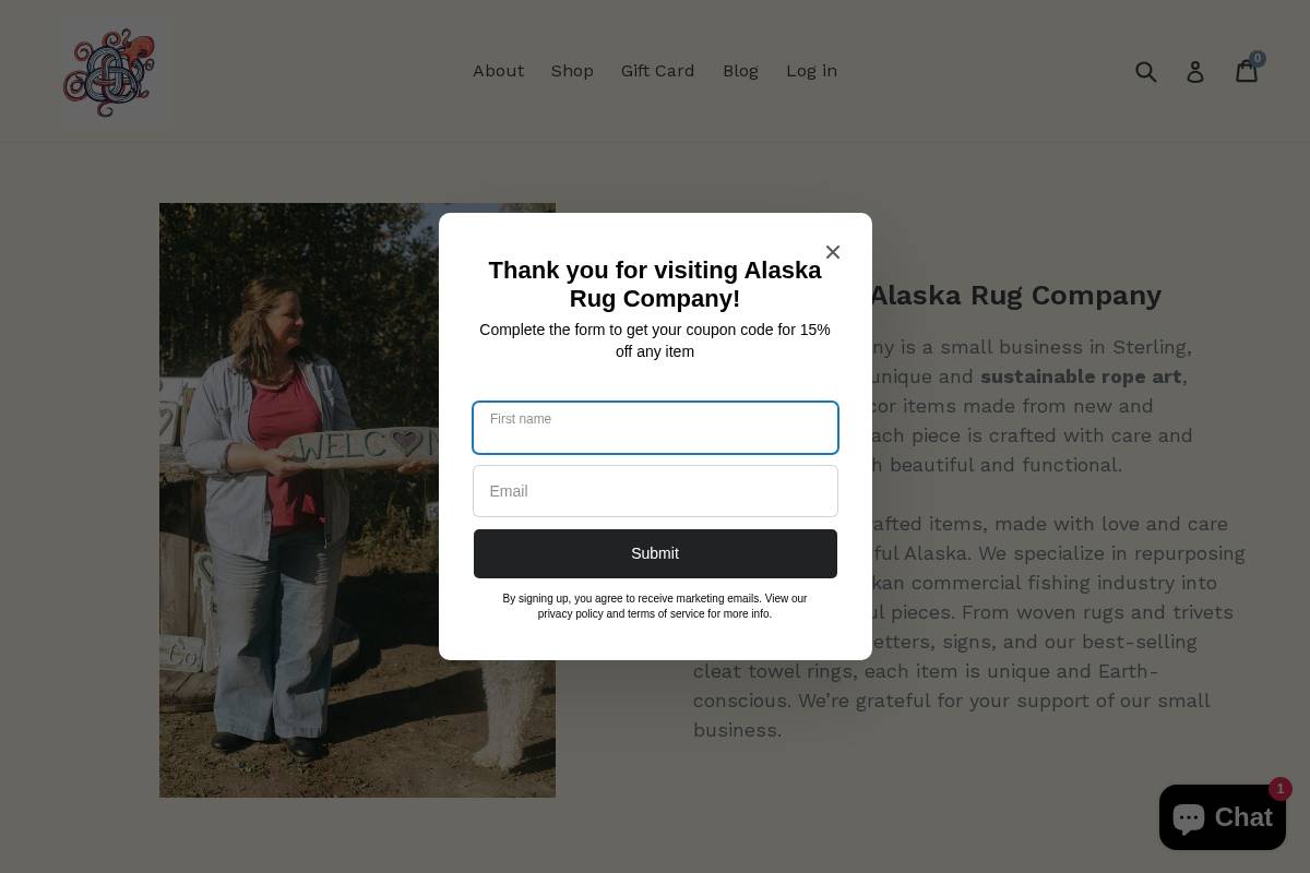 alaskarugcompany.com homepage screenshot