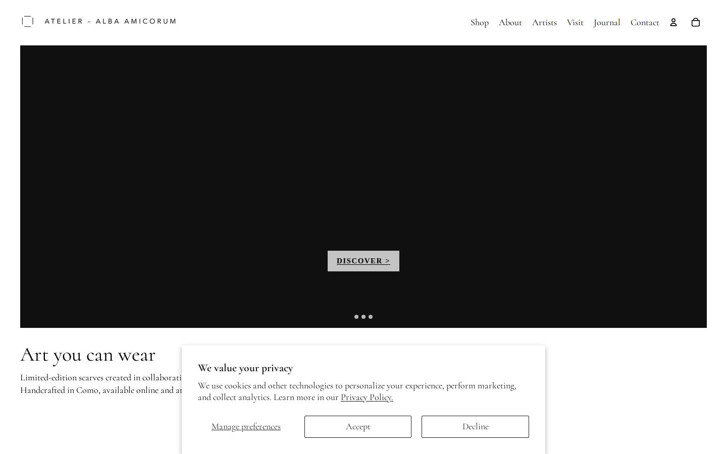 Albaamicorum homepage screenshot
