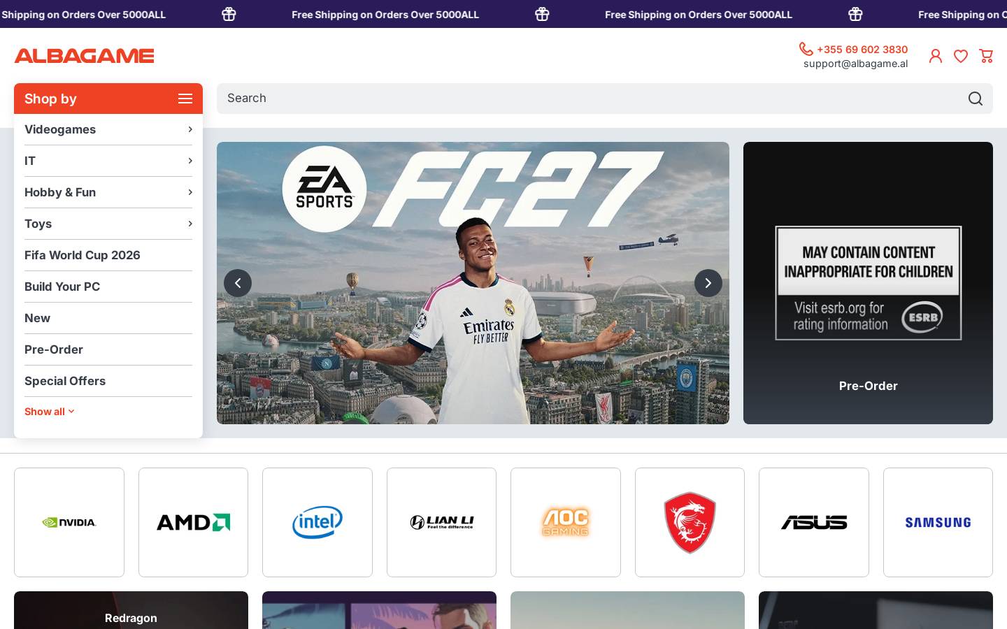 albagame.al homepage screenshot
