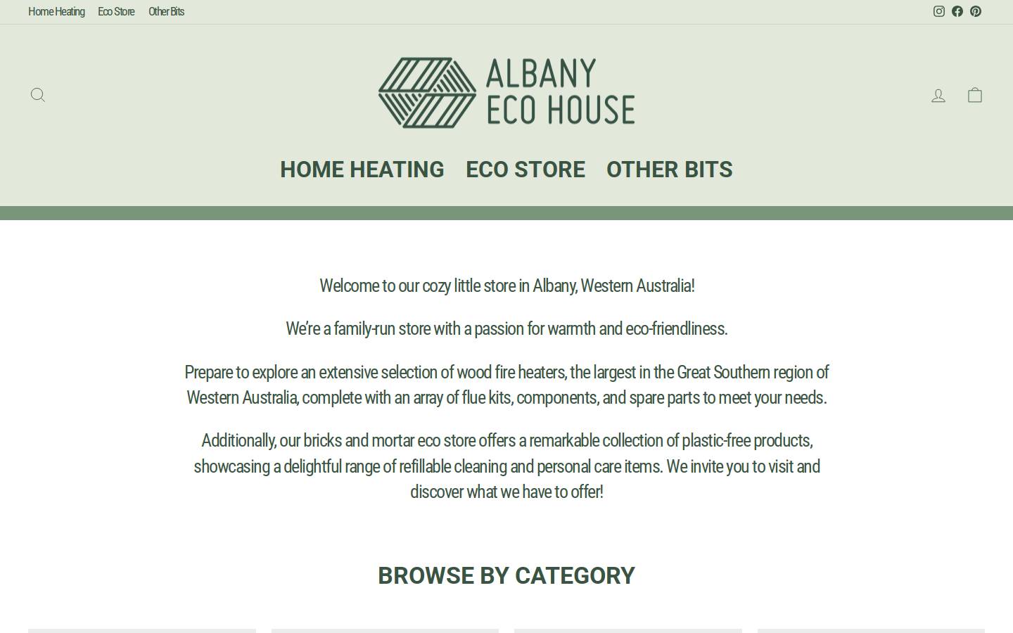 albanyecohouse.com.au homepage screenshot