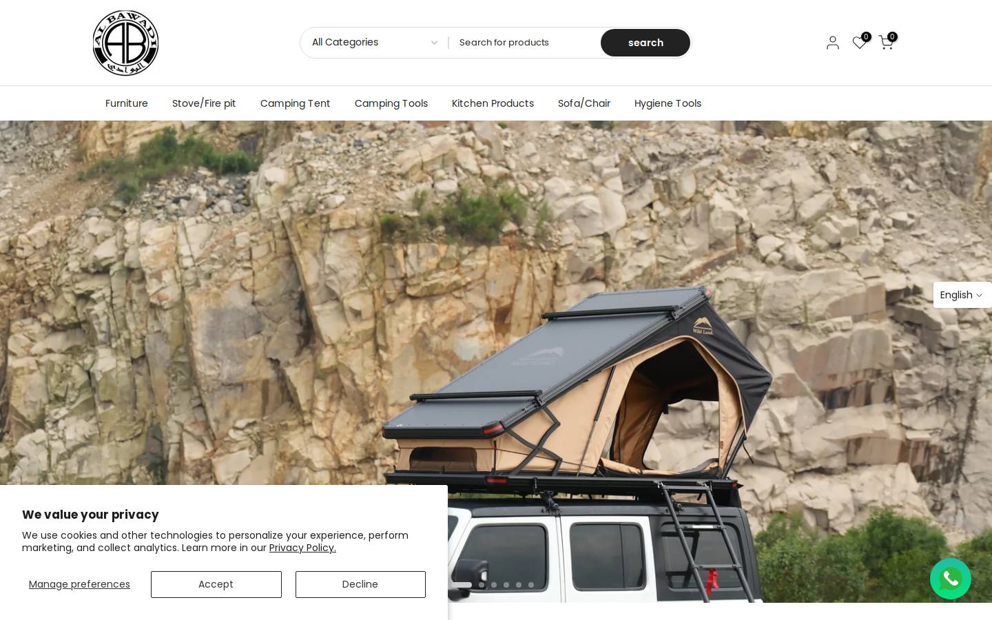 albawadicamp.com homepage screenshot