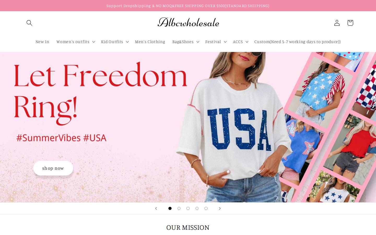 albcwholesale.com homepage screenshot