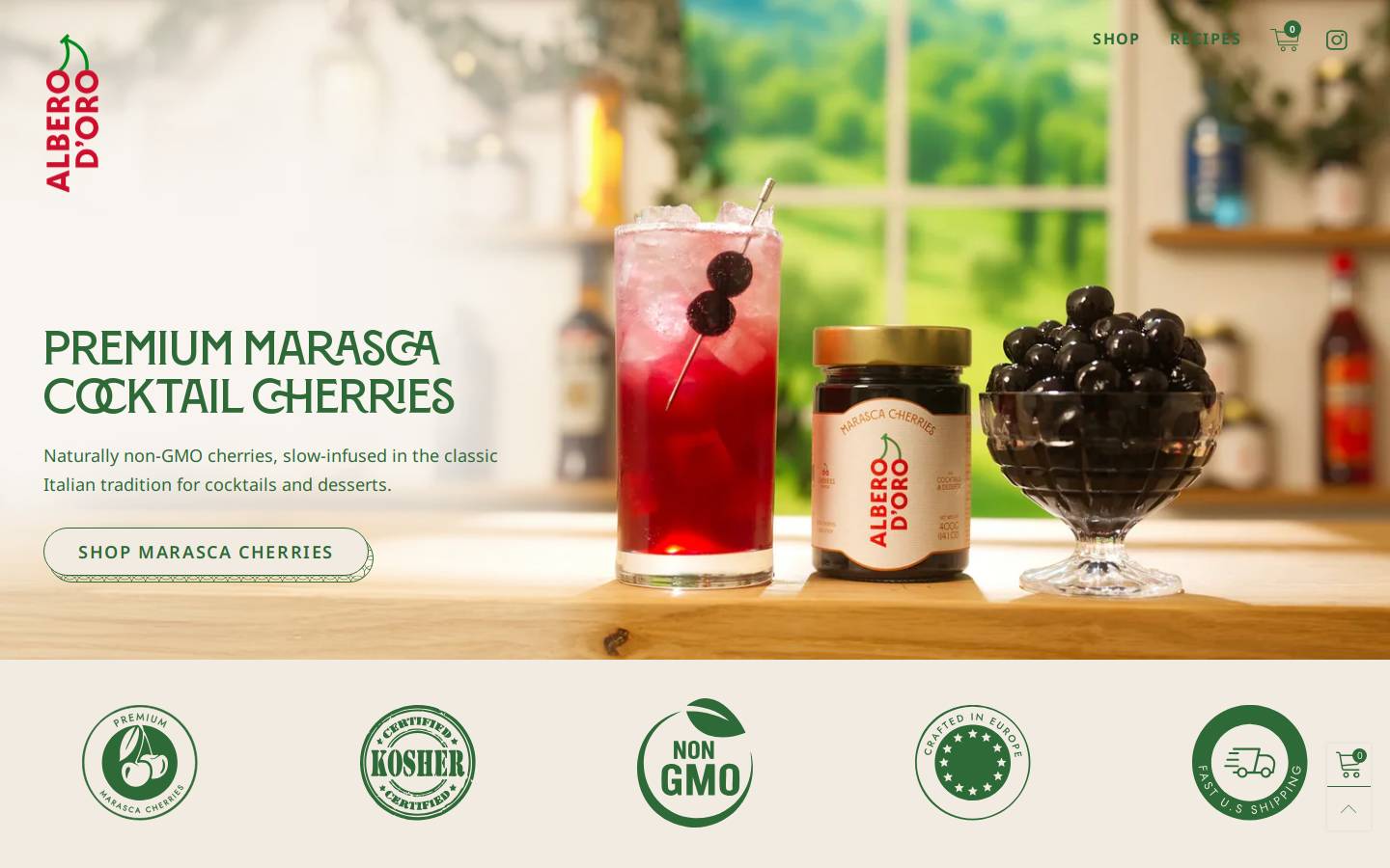 alberodorocherries.com homepage screenshot