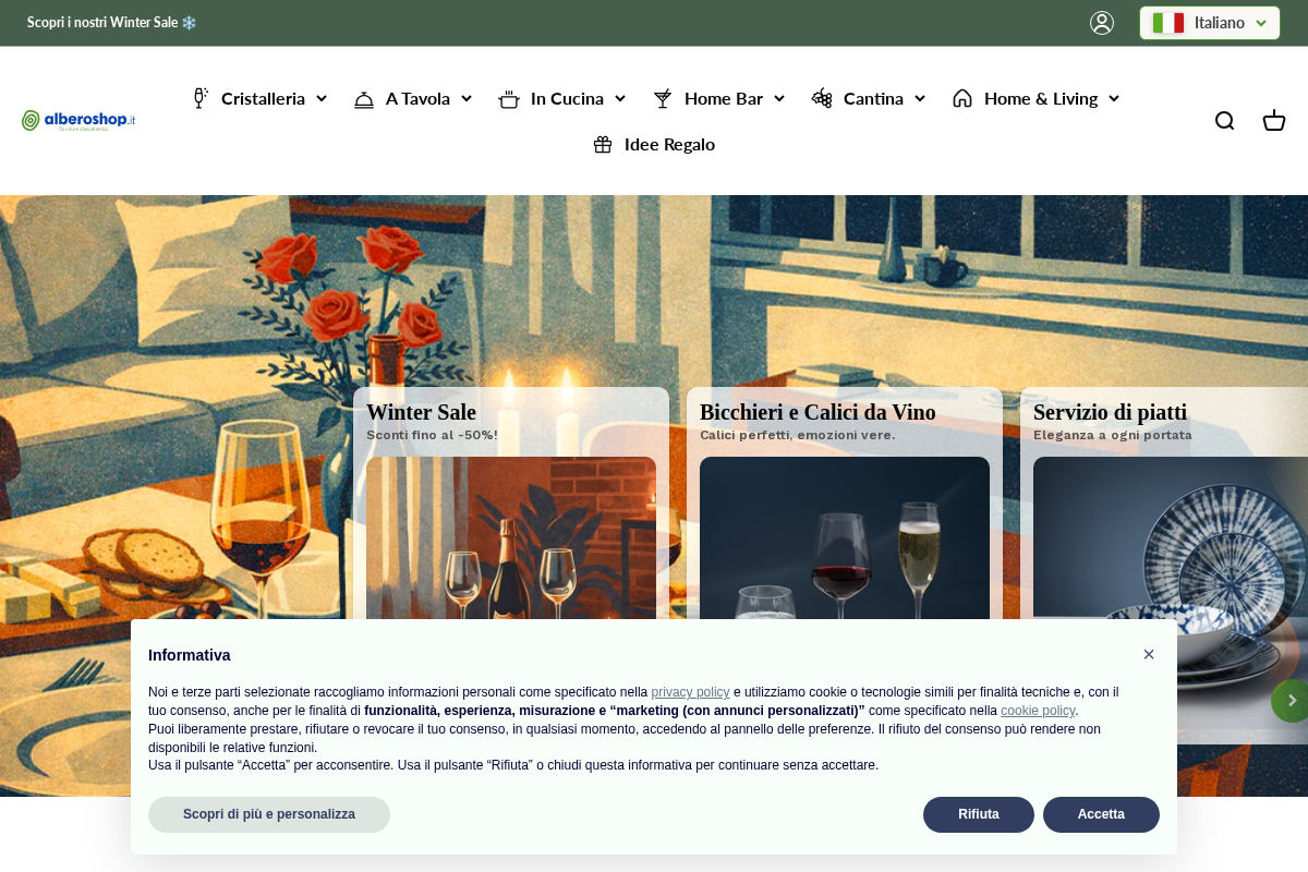 alberoshop.it homepage screenshot