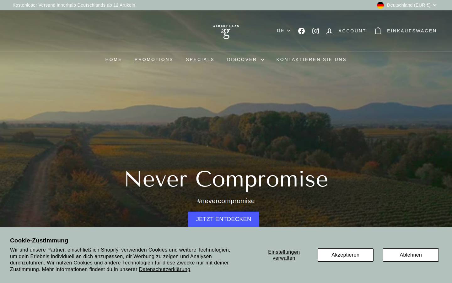 albert-glas.de homepage screenshot