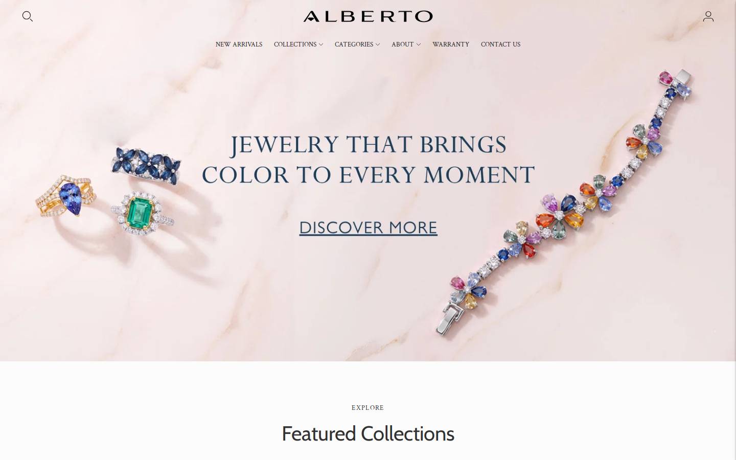 albertocollections.com homepage screenshot