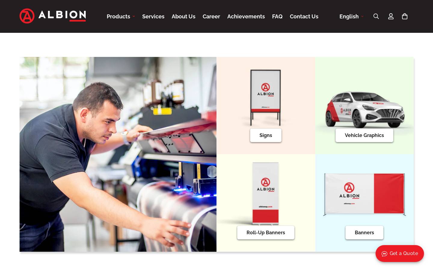albionsp.com homepage screenshot