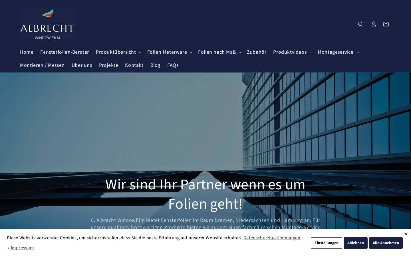 albrecht-windowfilm.de homepage screenshot