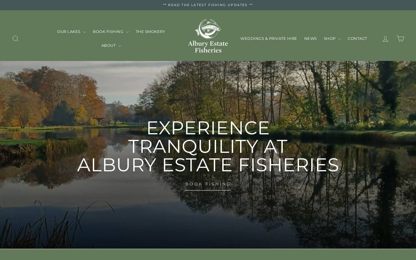 AlburyFishing homepage screenshot