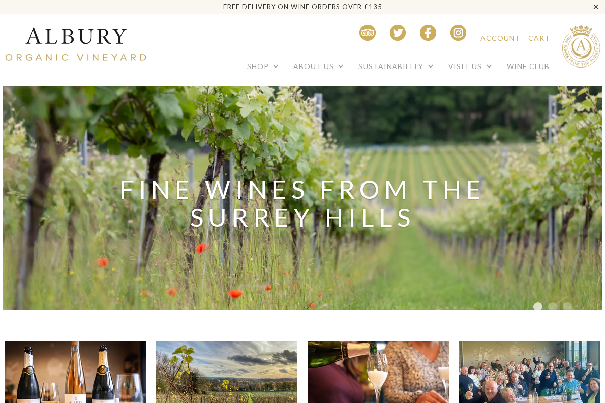 Alburyvineyard homepage screenshot