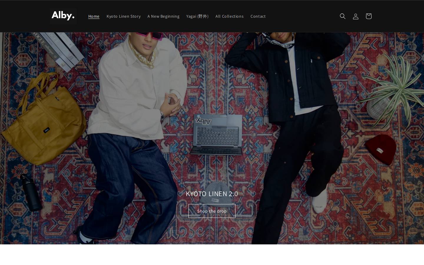 albyclothing.com homepage screenshot