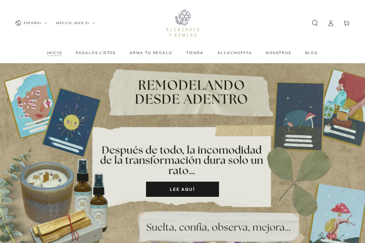 Alcachofa y Romero homepage screenshot