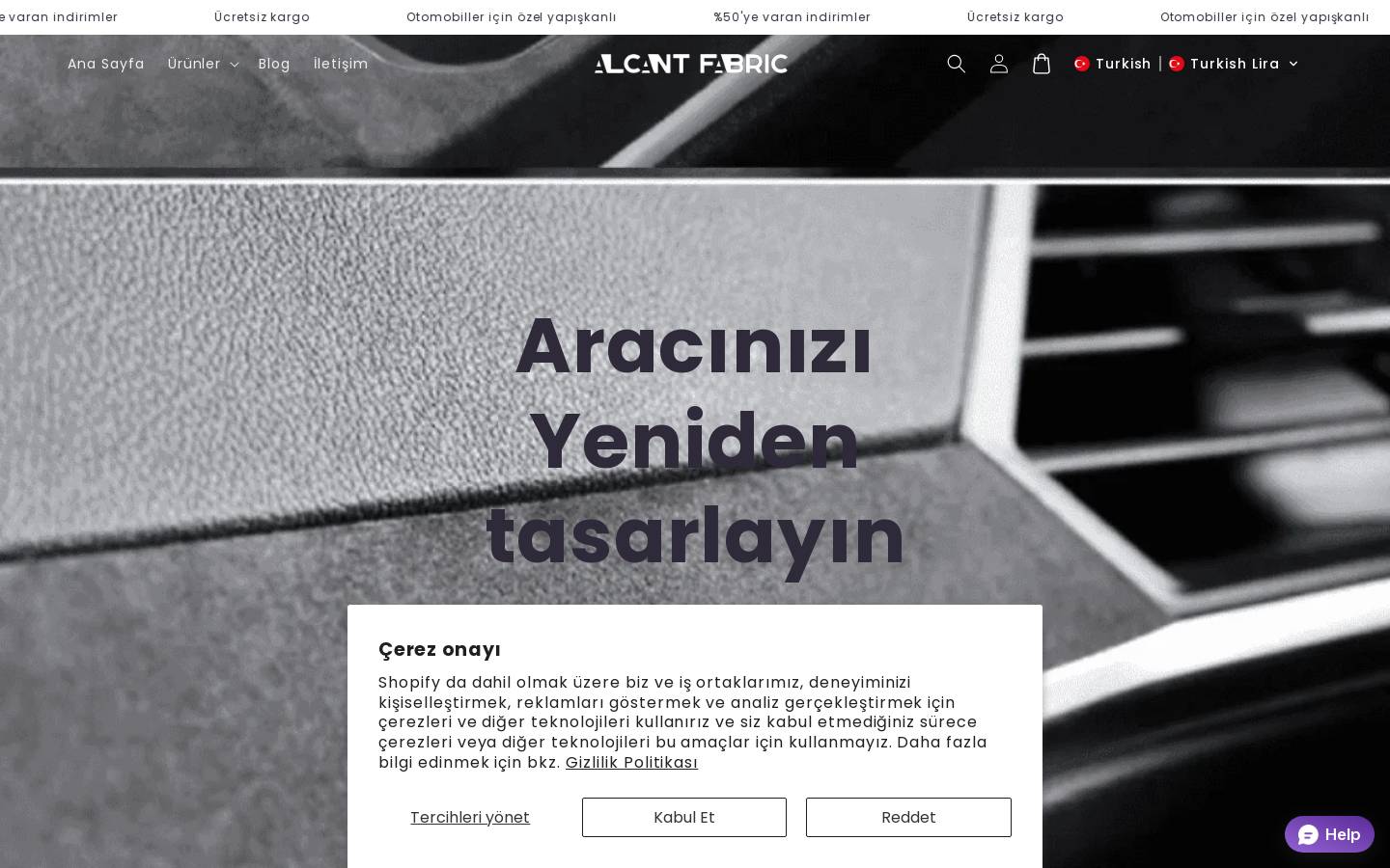 alcantfabric.com homepage screenshot