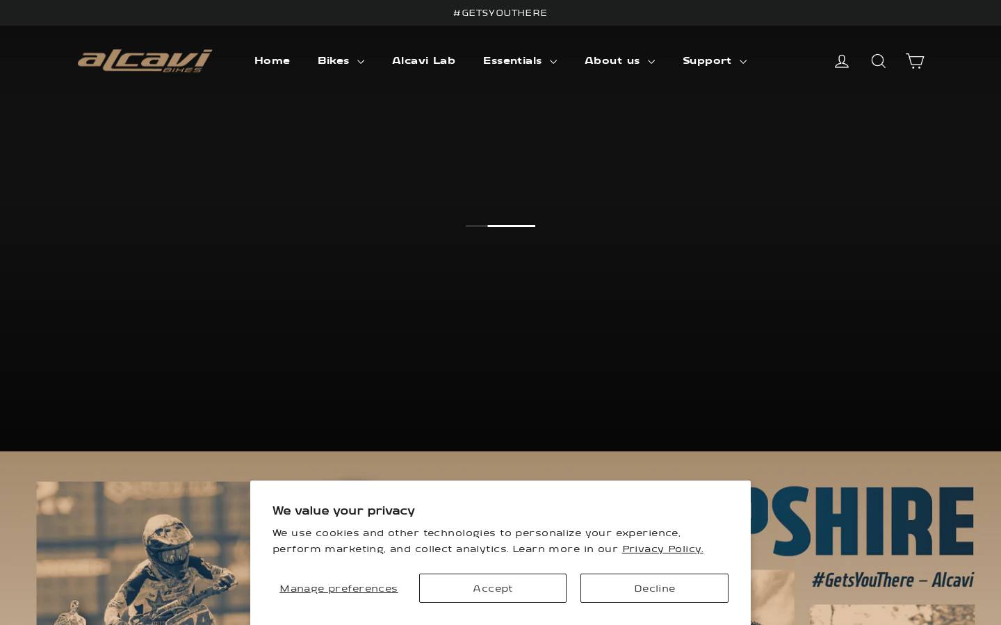 alcavibikes.com homepage screenshot