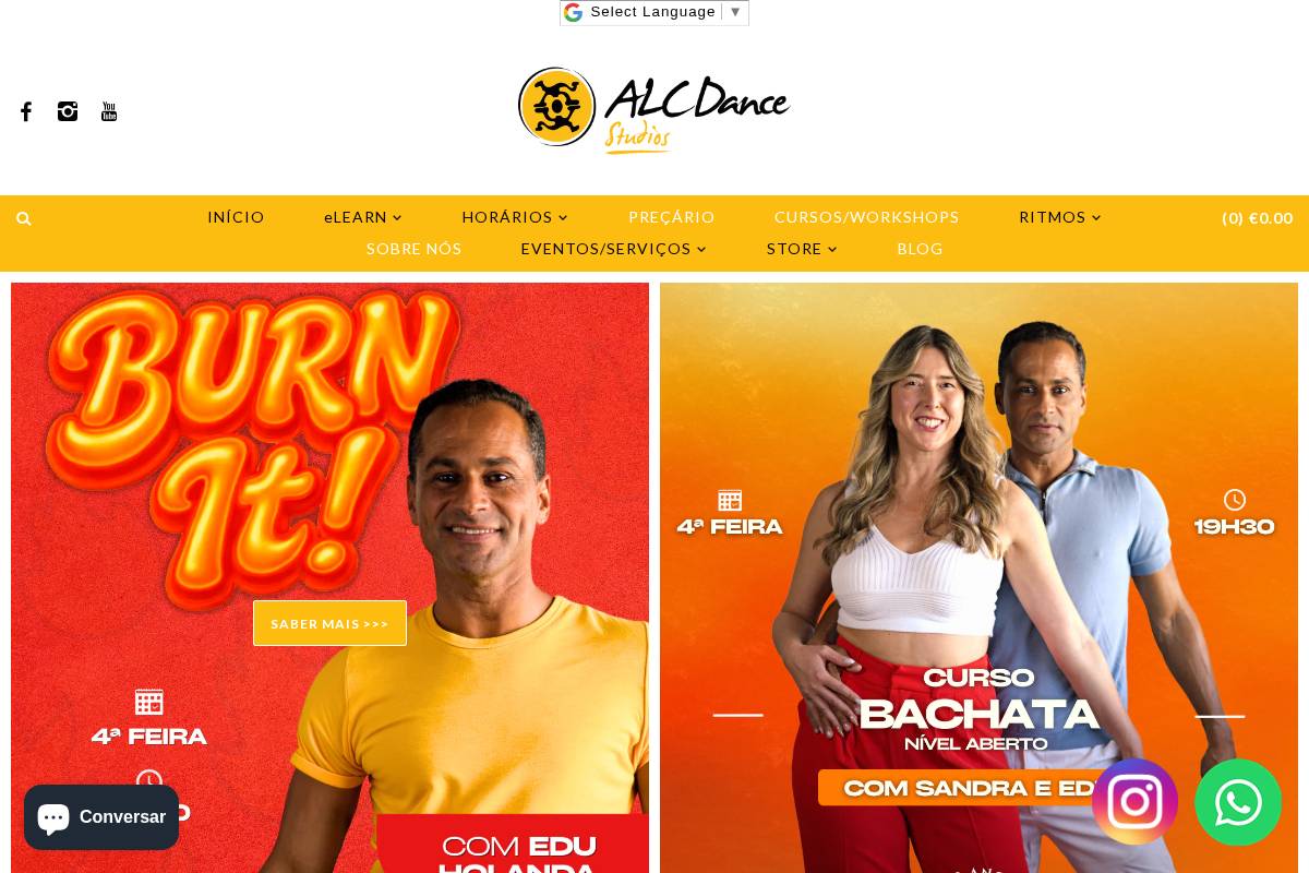 alcdance.pt homepage screenshot