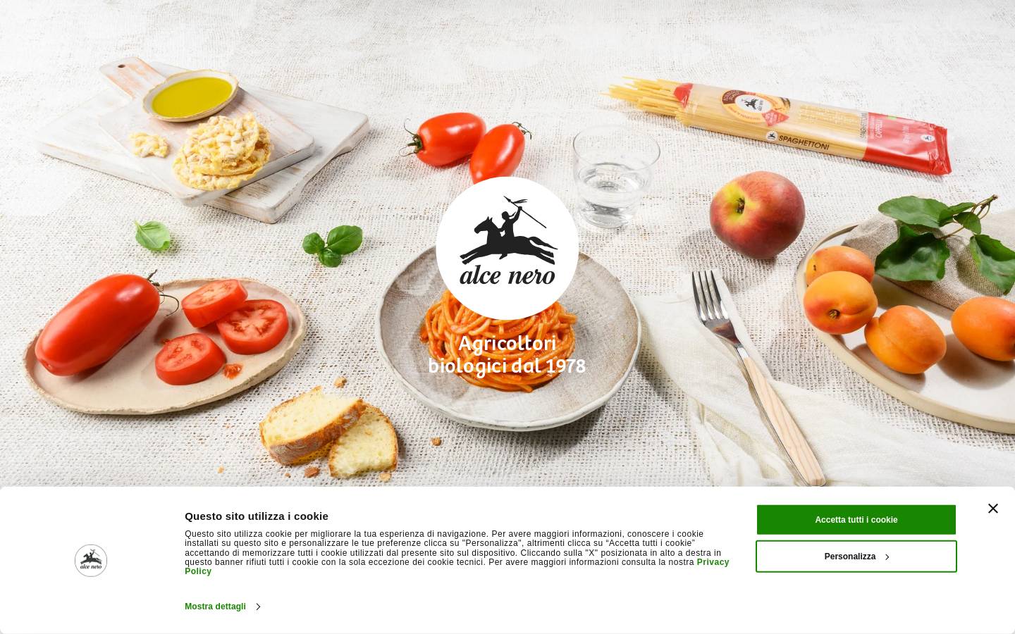 Alce Nero homepage screenshot