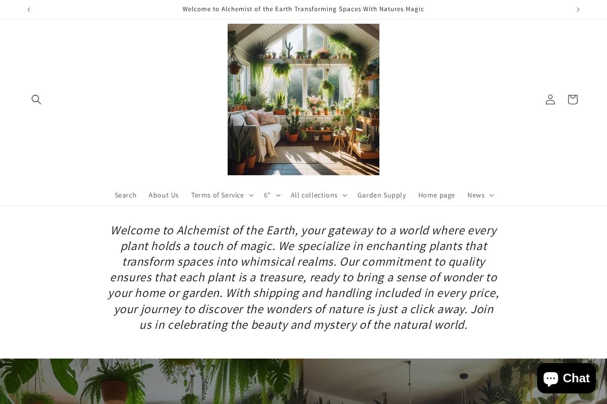 alchemistoftheearth.com homepage screenshot