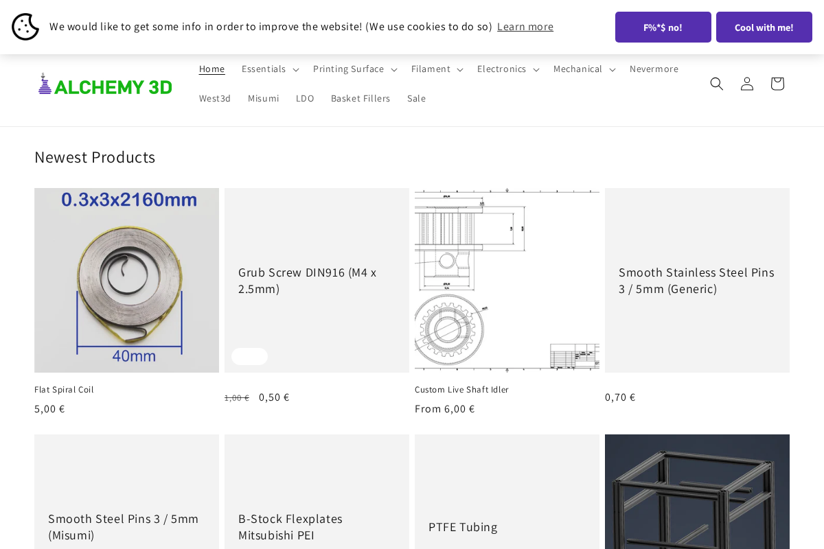 Alchemy3d homepage screenshot