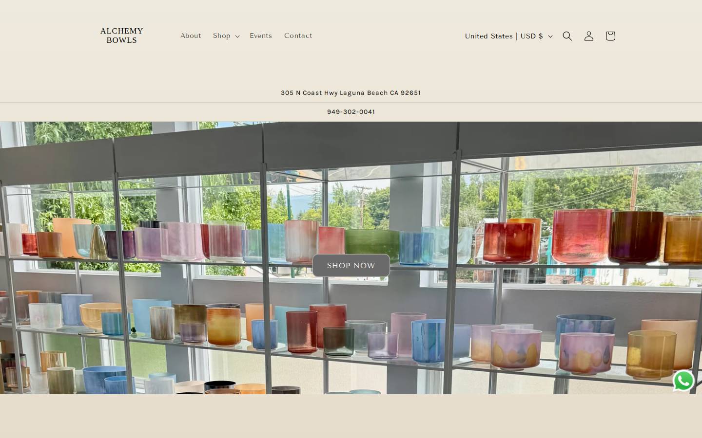 alchemybowls.com homepage screenshot