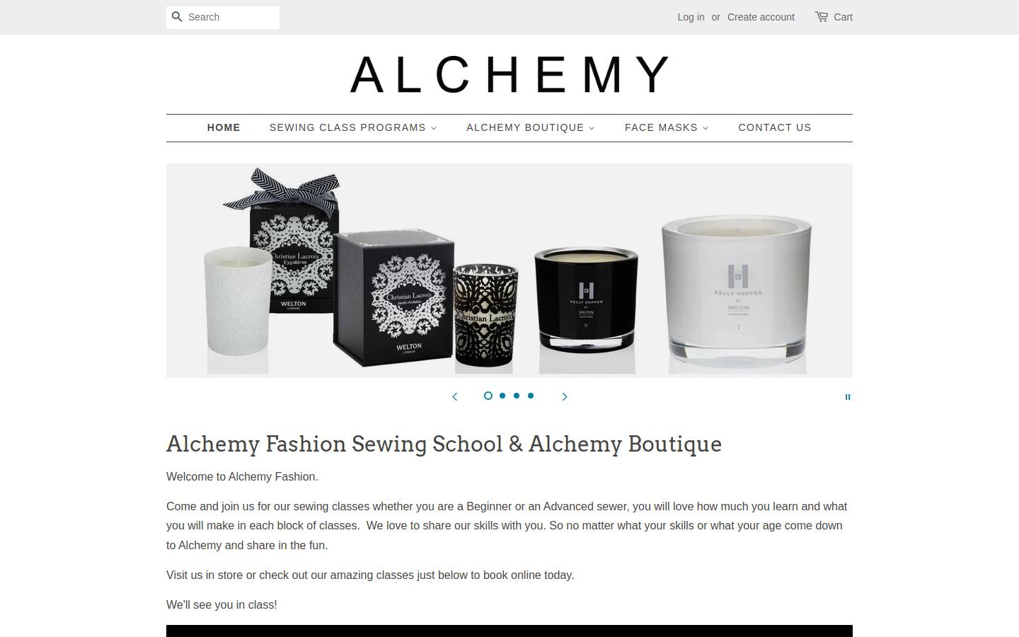 alchemyfashion.com.au homepage screenshot