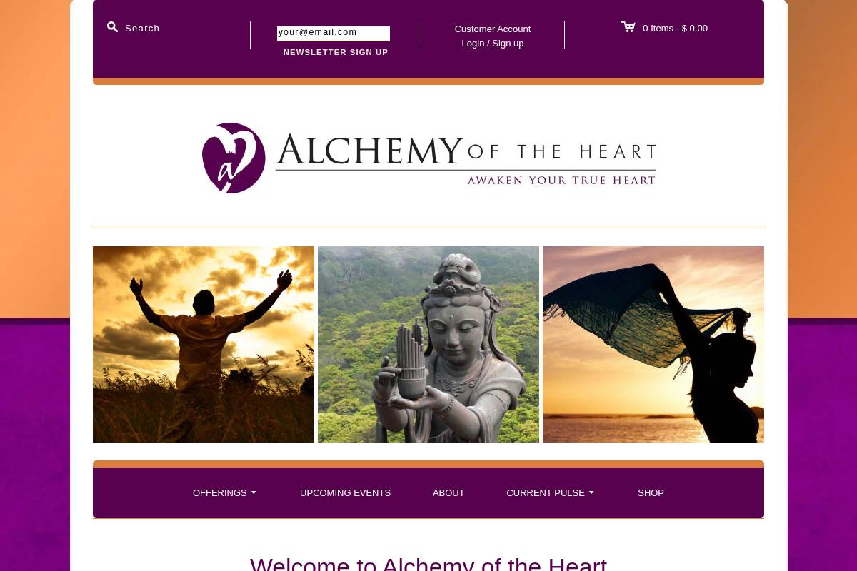 alchemyoftheheart.net homepage screenshot