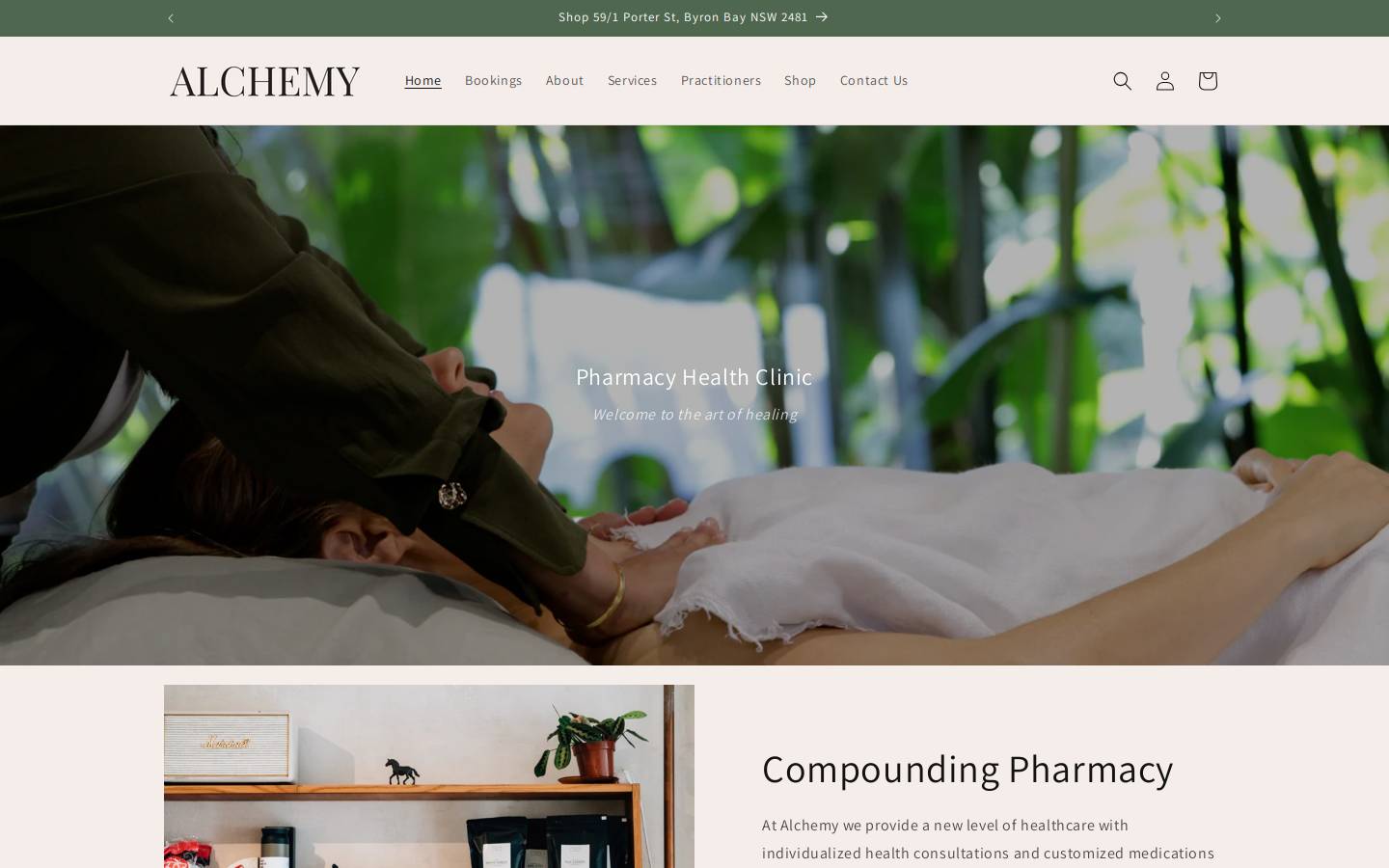 alchemypharmacy.com.au homepage screenshot