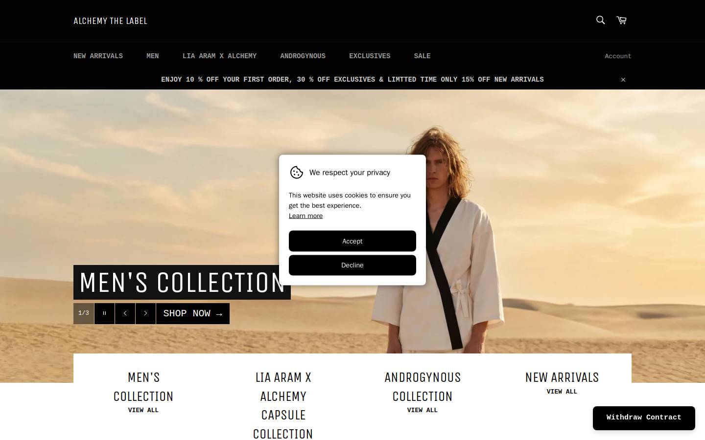 Alchemythelabel homepage screenshot