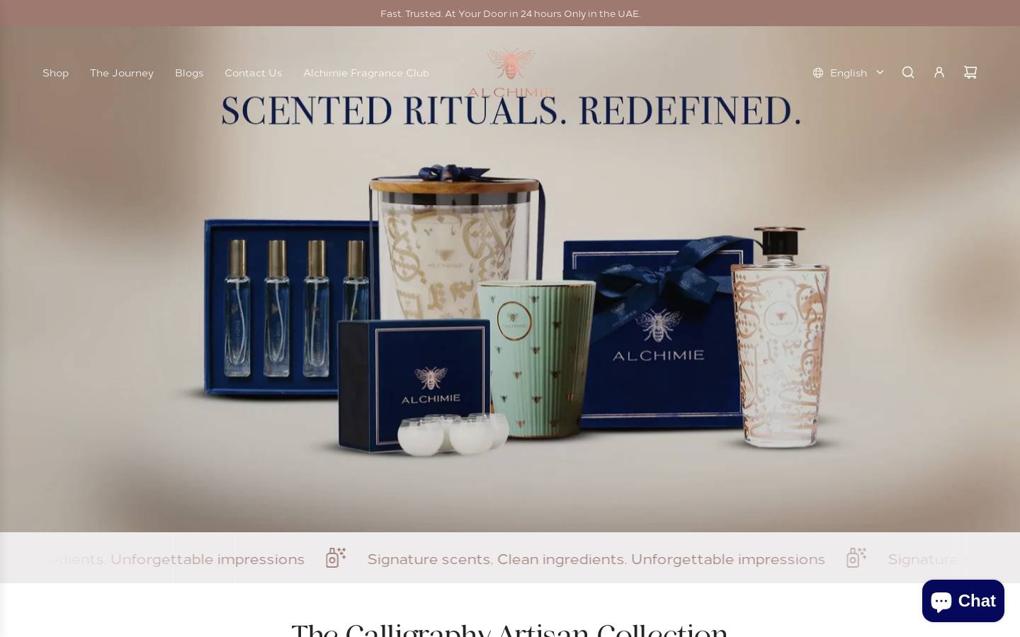 alchimiefragrances.com homepage screenshot