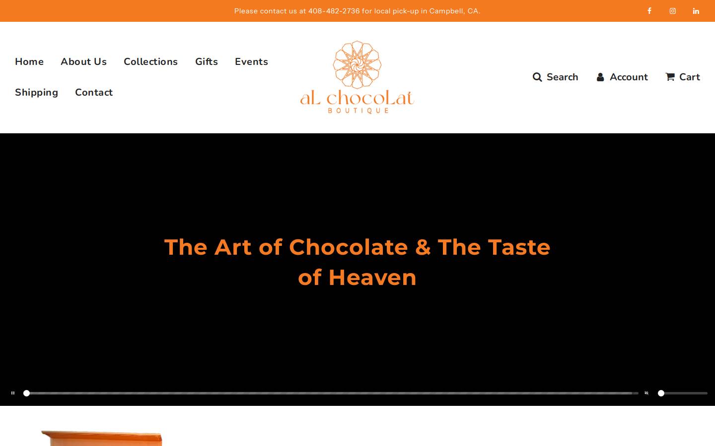 alchocolatboutique.com homepage screenshot