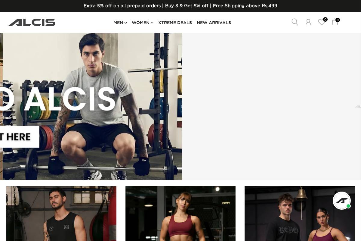 alcissports.com homepage screenshot