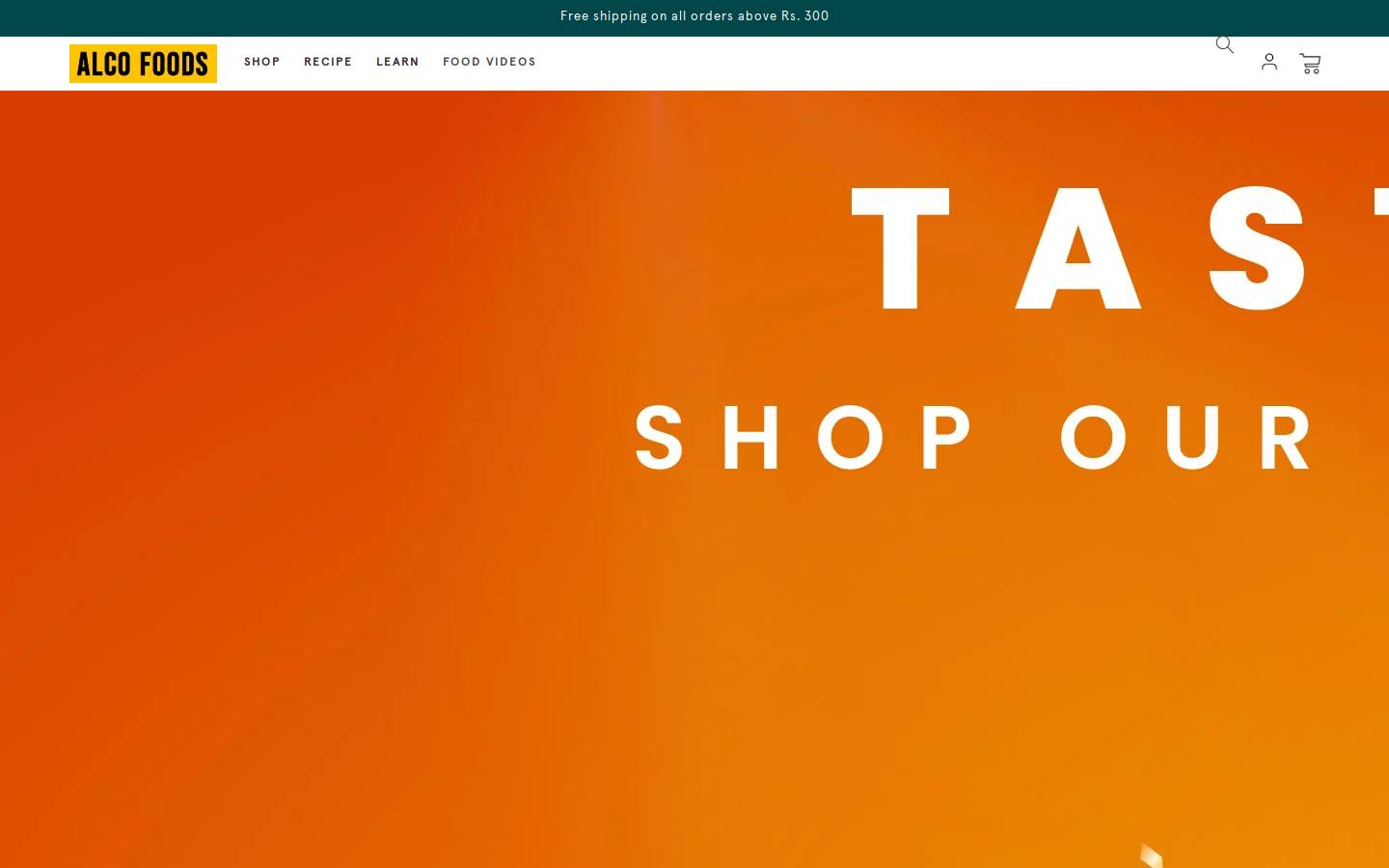 alcofoods.com homepage screenshot